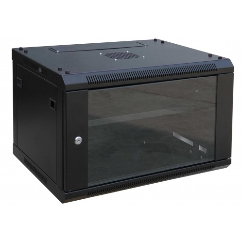 RACK01 KΑΜΠΙΝΑ ΕΠΙΤΟΙΧΙΑ ΜΕ ΓΥΑΛΙΝΗ ΠΟΡΤΑ 19'' 4U (600X450X280) 