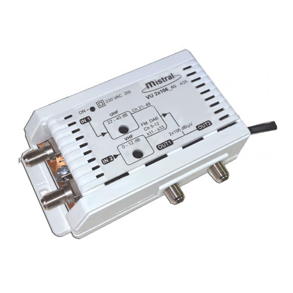 ΚΕΝΤΡΙΚΟΣ ΕΝΙΣΧΥΤΗΣ  Μistral  VU-2X106dB 5G  στα 40 dB